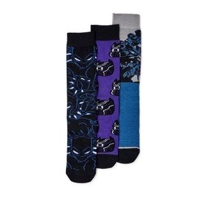 𝅺MEN’S Black Panther Multi Pack of Crew Socks size 8-12
